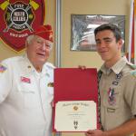 Andrew Mizell, Troop #2001,  05.27.2017
Certificate presented by Det 063 Eagle Scout Liaison, Jerry Van Hecke