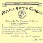 National Jr Vice Commandant Citation 08.12.2010