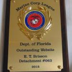 Dept of FL Marine Corps League June 2015  -- Outstanding Website