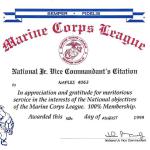 National JR Vice Commandant Citation 08.05.1999