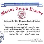 National JR Vice Commandant Citation 08.17.2000