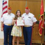 Sr Vice Commandant Mike Nurmikko, Scholarship Recipient -- CLARE DONAHUE, Commandant Dennis "Doc" Hemberger