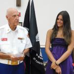
Detachment Scholarship NCOIC Bill Flaishans introducing Madison Means