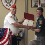 Jerry VanHecke, Detachment Boy Scout Liasion and Adam Robair, 16 December 2012