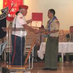 Jerry VanHecke, Detachment Boy Scout Chairperson and Mateo Pena Chaves 25 May 2013