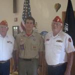 John Marsh, Dept of FL Boy Scout Liaison, Jared Berthelsen and Jerry Van Hecke, Detachment Boy Scout Liaison, 3 July 2012
