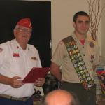 Jerry Van Hecke, Detachment Boy Scout Liaison and Justin Freedman,  08.05.2012
