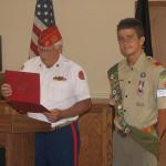 Jerry Van Hecke, Detachment Boy Scout Liaison and Marshall James King, 08.07.2012