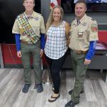 
Rylan Zurbbrigg with Parents at Court of Honor, 17 Sept 2023