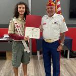 
Douglas Medeiros, Troop #2001, Court of Honor 09.26.2025 with Detachment Representative VK Melhado III