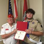 
Detachment Eagle Scout Liaison Jerry Van Hecke with Michael "Dominick" McCormick, Court of Honor 12.04.2021, Troop #255