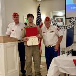 
Court of Honor for Dante Figurelli, Troop #165, 11.13.2022
with Detachment member Bert Brady and Detachment Eagle Scout Liaison Jerry Van Hecke