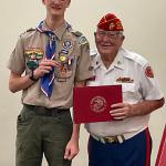 
Darian Olson with Detachment Eagle Scout Liaison Jerry Van Hecke
04.28.2023