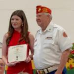 Catherine Lund at Eagle Scout Court of Honor, Troop #2001, 05.11.2023, with Detachment Commandant Jim Buchholz
