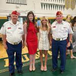 Detachment Commandant Jim Buchholz, Catherine Lund, Taylor Hamet [Catherine's life-long friend] and Detachment Jr Vice Commandant Joe Johnston at Catherine's Court of Honor 05.11.2023