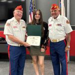 
Francesca Ritter, Troop #2001 Court of Honor 02.08.2026 with Detachment Eagle Scout Liaisons Jerry Van Hecke & VK Melhado III