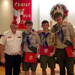 Jerry Van Hecke, Eagle Scout Liaison with Zachary Miller, Lincoln Stranger, David Laz, Troop #165.  COH  01.05.2020