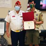 Michele Santorsola with Detachment Eagle Scout Liaison, Jerry Van Hecke.  26 July 2020