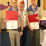 Cole O Wilkinson, Dylan W Delehanty, Troop #2014, with Jerry Van Hecke, Detachment Eagle Scout Liaison -- 04.07.2019